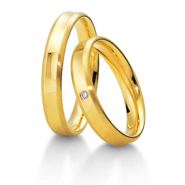 Trauringe Münster und Emsdetten – Juwelier Fischer – Basic Modell aus Gelbgold– Ehering aus Gold